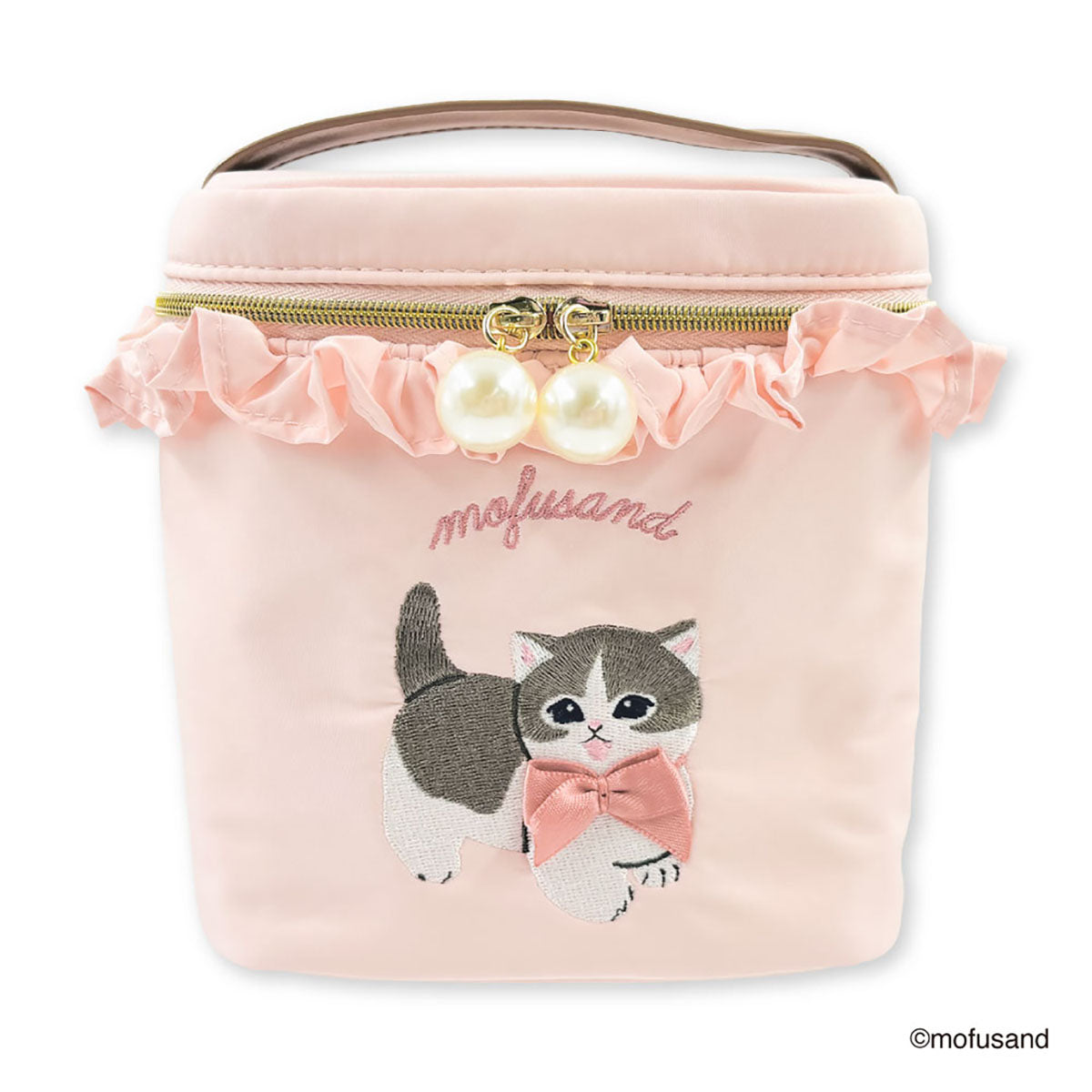 mofusand ミニバニティポーチ フリル(ピンク)