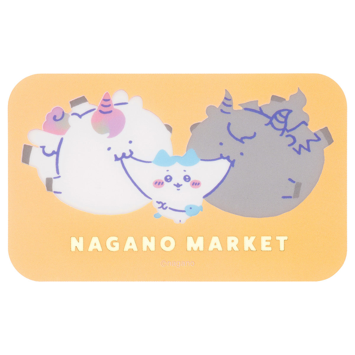 ナガノキャラクターズ カラーなスマホに貼れるサイズのクリアステッカー（オレンジ）