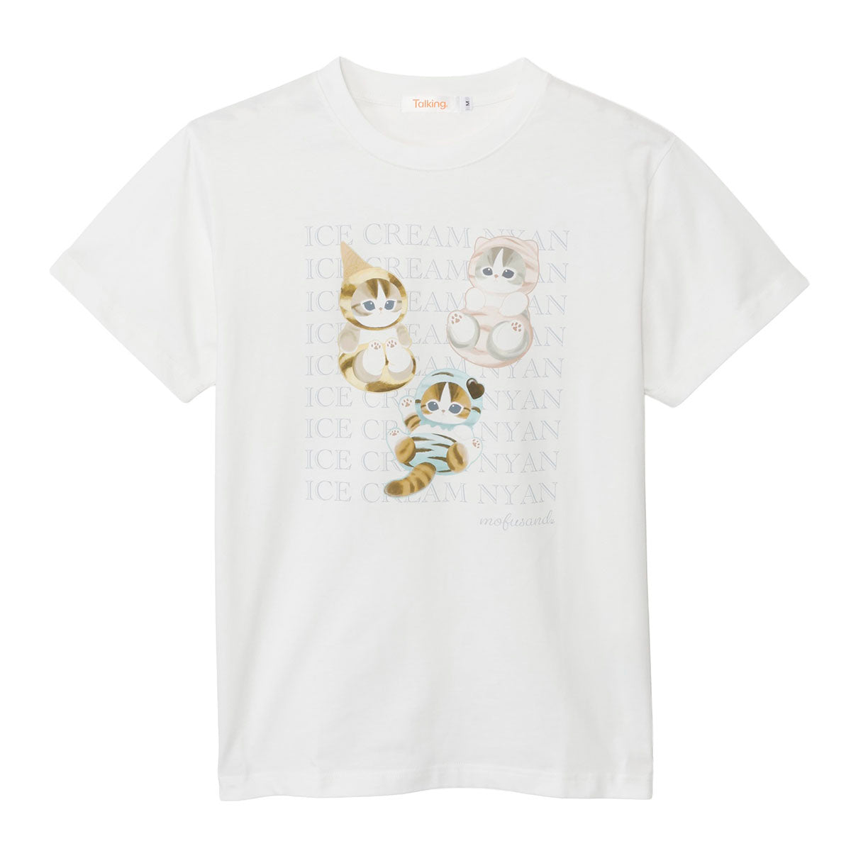 mofusand Tシャツ ICE CREAM NYAN ホワイト