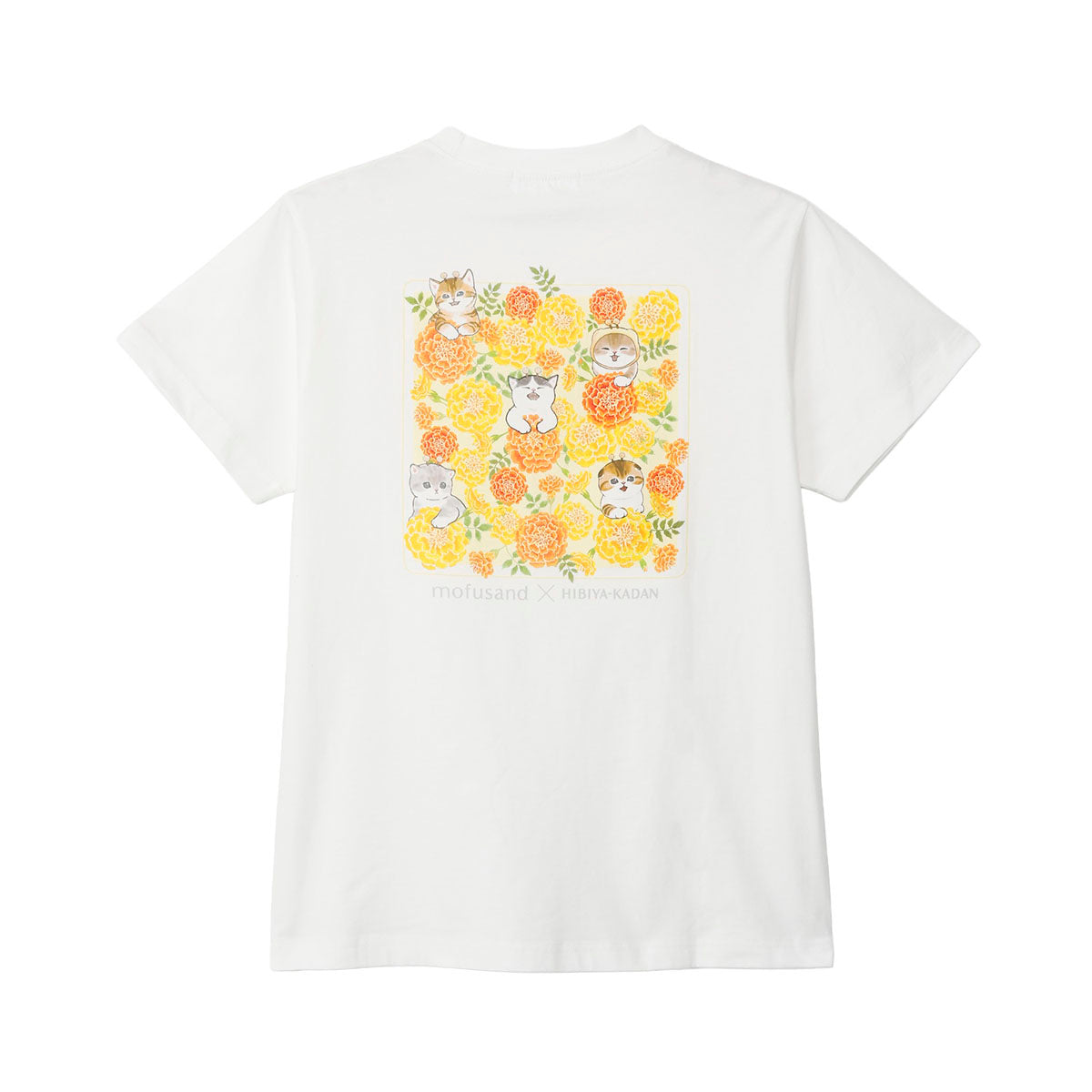 mofusand×日比谷花壇 Tシャツ マリーゴールド ホワイト