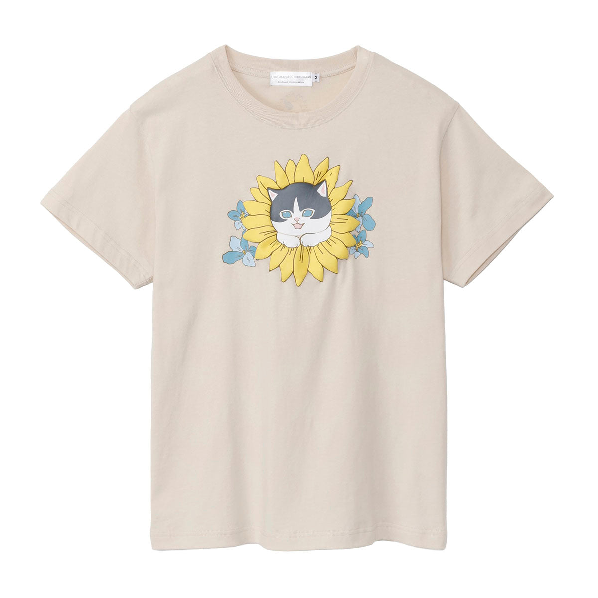 mofusand×日比谷花壇 Tシャツ サンフラワー ナチュラル