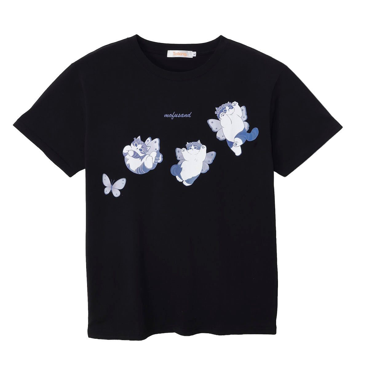 mofusand ちょうちょにゃん Tシャツ いろはねにゃん ブラック