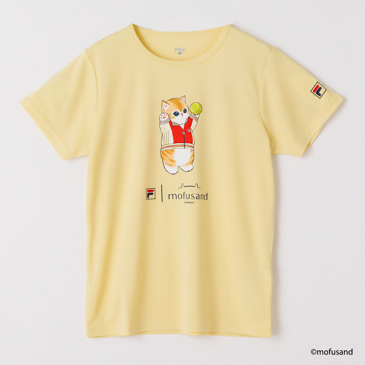 mofusand×FILA S／S T-shirts(L.YELLOW・BJ cat)