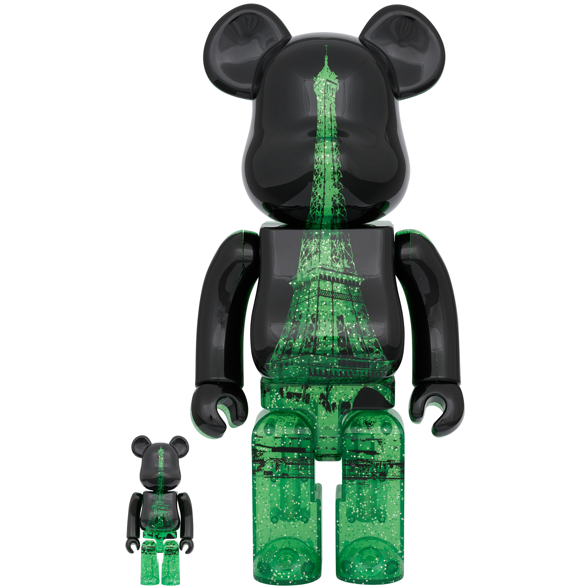BE@RBRICK EIFFEL TOWER 100％ & 400％ GREEN DRESS Ver.