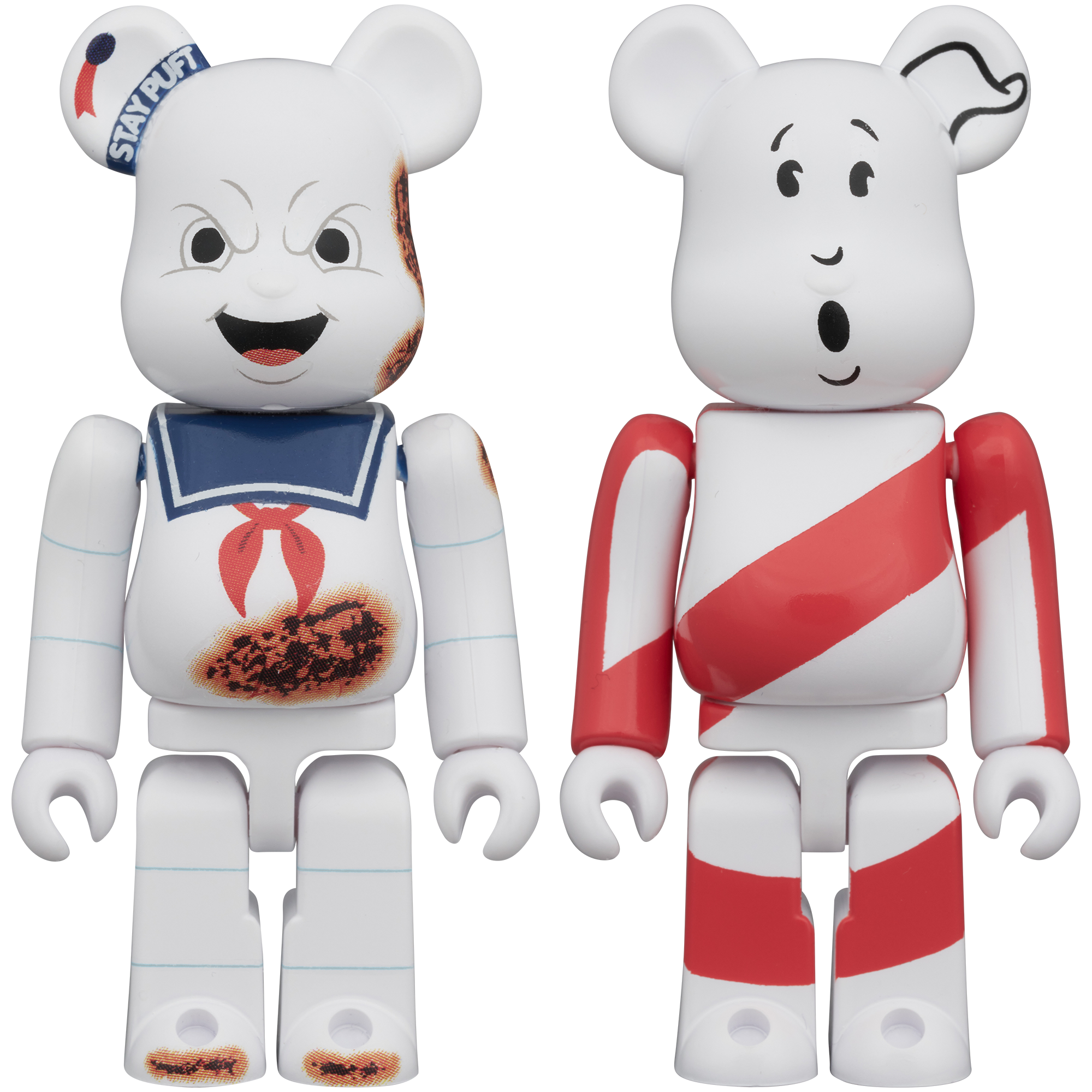 BE@RBRICK 2PCS SET STAY PUFT MARSHMALLOW MAN “ANGRY FACE” & NO GHOST