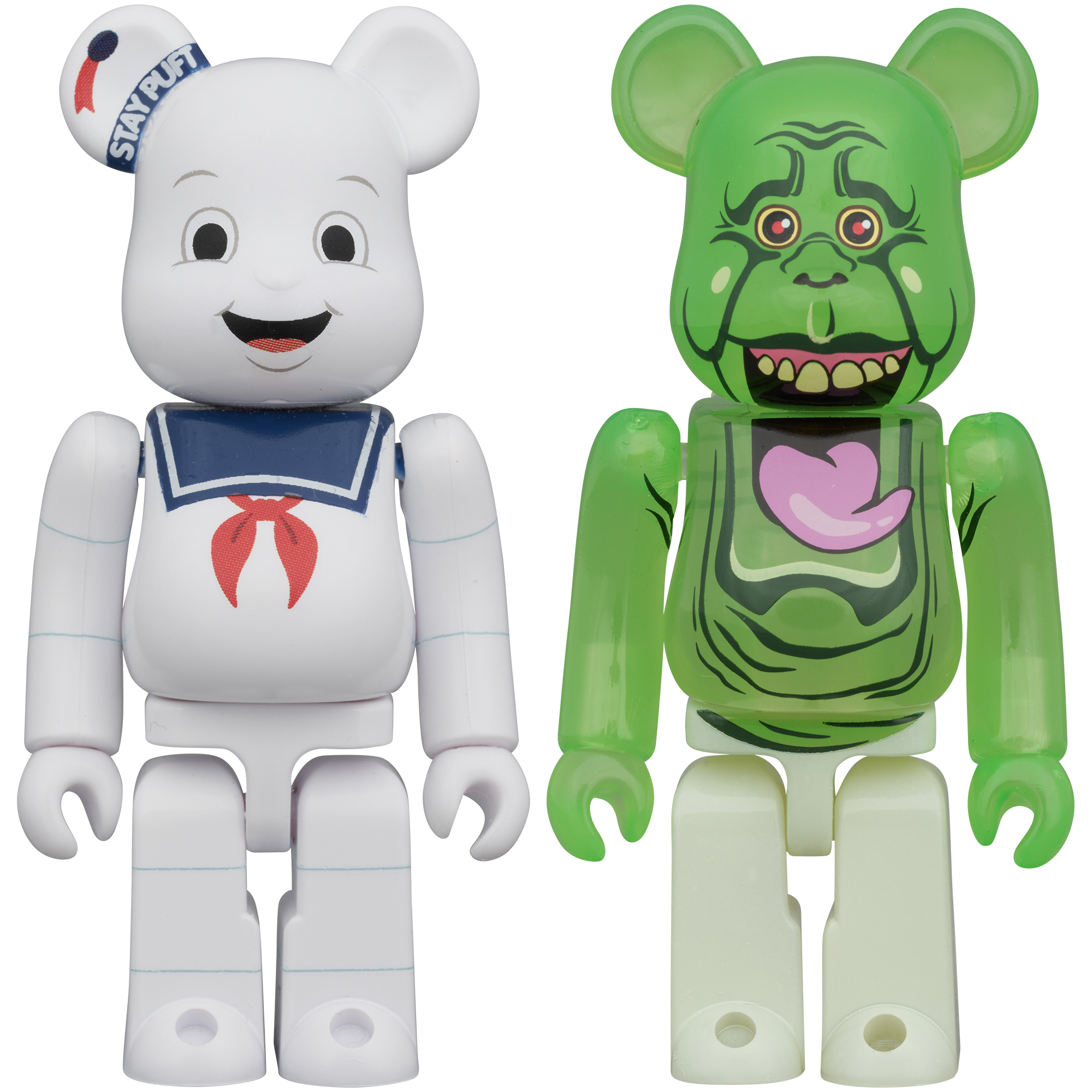 BE@RBRICK 2PCS SET STAY PUFT MARSHMALLOW MAN & SLIMER