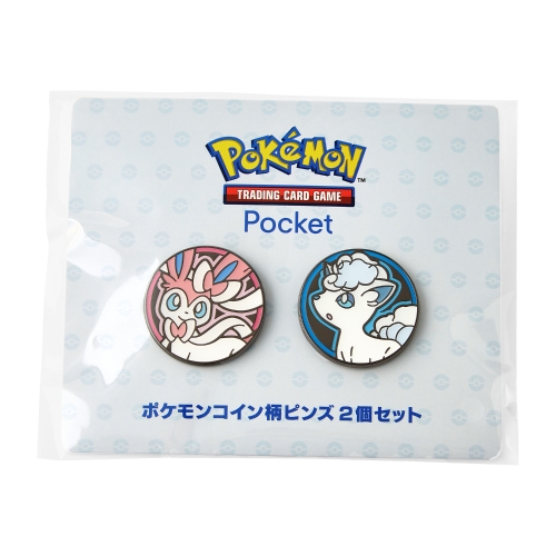 ポケモンコイン柄ピンズ2個セット Pokémon Trading Card Game Pocket ニンフィア･アローラロコン