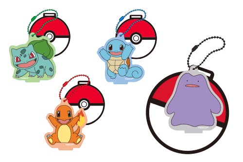 ポケモンのキーチェーンが付いた「スタンドコースター」